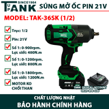 Máy mở siết BULONG pin TAK-36SK (khẩu 1/2-21V)