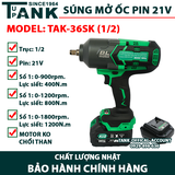 Máy mở siết BULONG pin TAK-36SK (khẩu 1/2-21V)