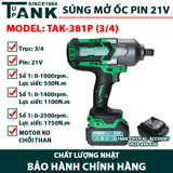 Máy mở siết BULONG pin TAK-381P (khẩu 3/4-21V)