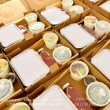 Lunch box Fine- Cơm bò xào nấm và rượu sake, chả tôm/ Stir-fried beef with mushroom and shrimp patties with rice