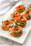 Smoked salmon crostini