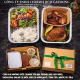 201125 Lunch box Regional - Cơm gà nướng sốt chanh tỏi Địa Trung Hải, heo BBQ/ Mediterranean lemon–garlic grilled chicken rice, and BBQ pork