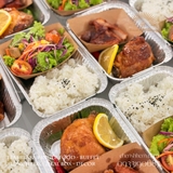 201125 Lunch box Regional - Cơm gà nướng sốt chanh tỏi Địa Trung Hải, heo BBQ/ Mediterranean lemon–garlic grilled chicken rice, and BBQ pork