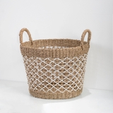 Rhombus storage basket with handle