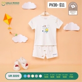 Bộ ngắn tay Uala Rogo màu trắng / UR2220 9-12m