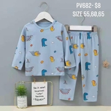 Bộ thun cotton xuất hàn Dino xanh xám - sz 55