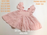 Đầm cánh tiên xô muslin organic hồng phấn