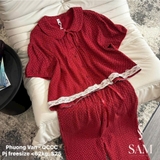 Bộ pijama đỏ bi hàng QCCC <62kg