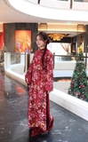 Bộ áo dài kim sa đỏ