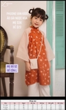 Aó dài nhung cam in hoa  nhí L( 18-24kg)
