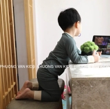 Bộ minkymom thu đông thun gân phối viền