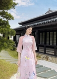 Aó dài tơ hồng kết chim 4 tà - L