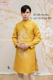 Áo dài nam taffa thêu rồng vàng