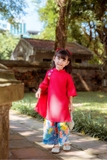 Áo dài Nghê Hoa đỏ