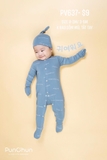 Bộ bodysuit Punchun 3221 - màu xanh đậm 0-3m