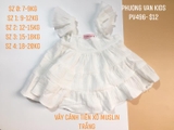 Đầm cánh tiên xô muslin organic trắng