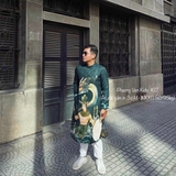 Áo dài gấm in rồng 3d
