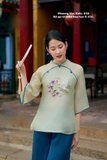 Bộ pháp phục tơ xanh thêu hoa hạc