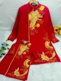 Aó dài đỏ thêu rồng