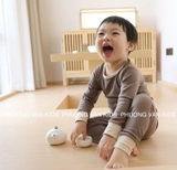 Bộ minkymom thu đông thun gân phối viền