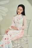 Áo dài tuyết hoa - hoạ tiết thêu