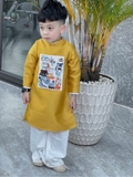 Áo dài Kéo Quân vàng
