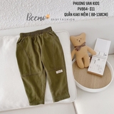 Quần kaki mềm xanh rêu