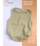 Bộ romper xô muslin organic xanh cốm - sz 1