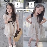 Đầm be  voan hạt dây đen