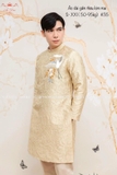 Áo dài gấm thêu kim mai- nam XL