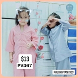 Đồ lam đi chùa cho bé - vải kate nhập khẩu