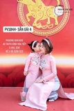 Aó dài hồng kết hoa tròn sz 4y