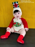 Full set bodysuit + mũ + tất " bánh chưng kem"