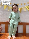 Bộ lụa xanh cốm cho bé