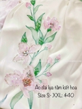 Áo dài tằm trắng kết hoa