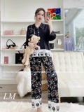 Bộ pijama đen lụa tằm cao cấp