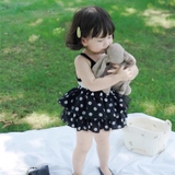 Bộ áo dây + váy chấm bi bé gái