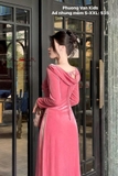 Áo dài nhung mềm Ngọc Kiều size L