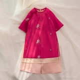 Áo dài tường vy - hồng sen