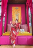 Aó dài đỏ tơ kết hoa - XL