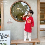 Bộ áo dài nhung tăm thêu rồng bé trai