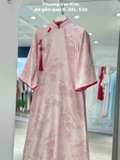 Áo dài gấm quạt hồng