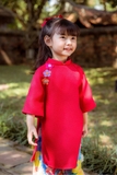 Áo dài Nghê Hoa đỏ
