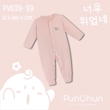 Bộ bodysuit Punchun 2114 không tất - màu hồng - 6-9m