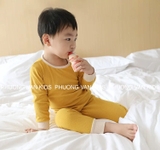Bộ minkymom thu đông thun gân phối viền