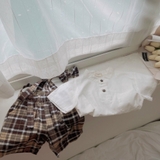 Set vest bé trai cổ tàu ( áo cotton lụa + quần thô)