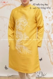 Áo dài nam taffa thêu rồng vàng