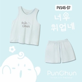 Bộ ba lỗ Punchun màu xanh nhạt 6-9m