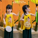 Bộ yếm gấm lụa vàng vân hoa cao cấp