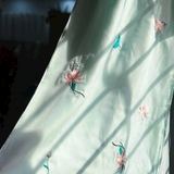 Bộ AD tơ xanh thêu hoa